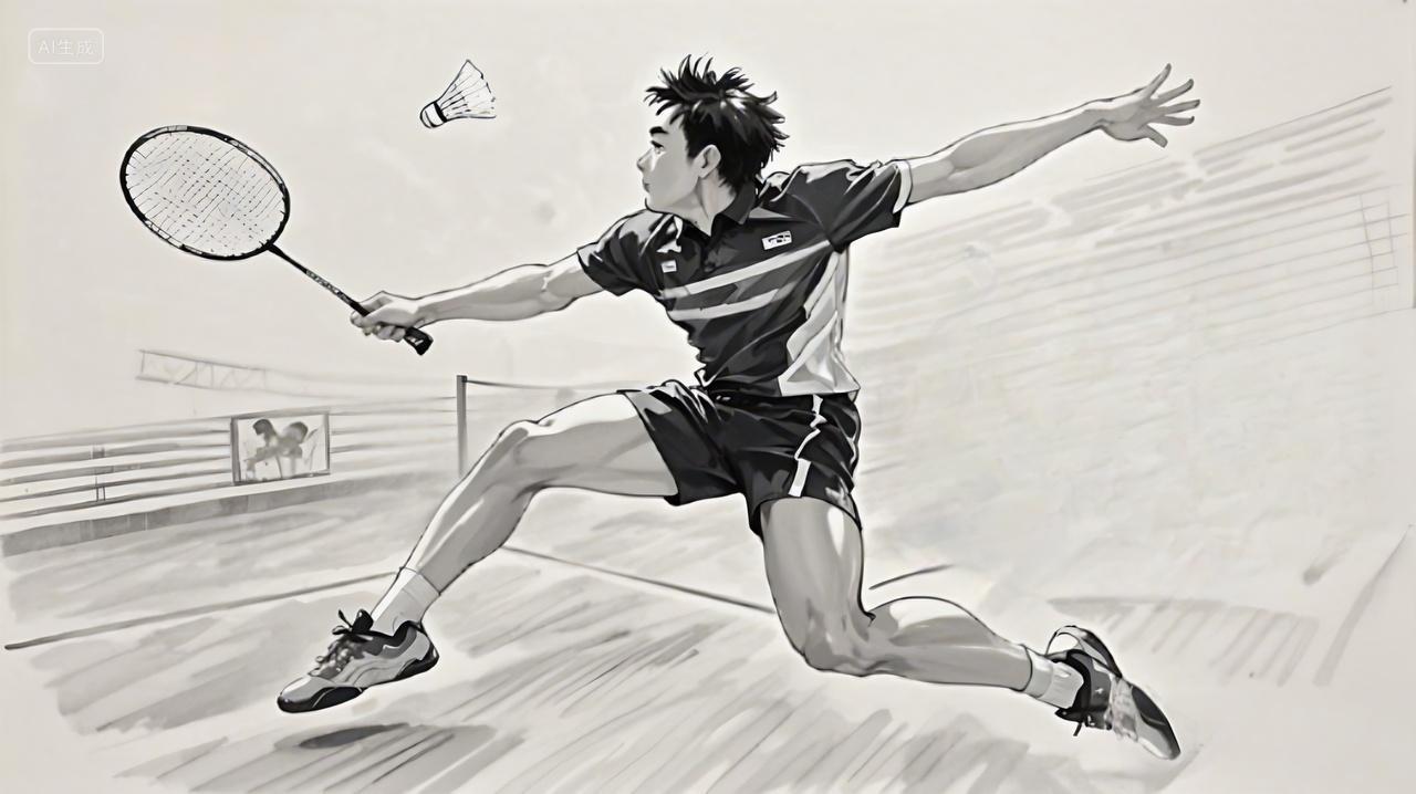 打羽毛球打羽毛球动作接球AI