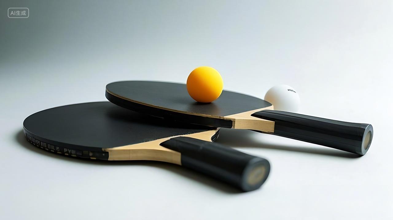 体育运动乒乓球拍和一个乒乓球元素AI