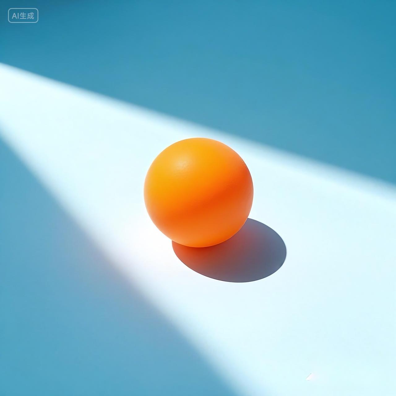 一个黄色乒乓球特写AI