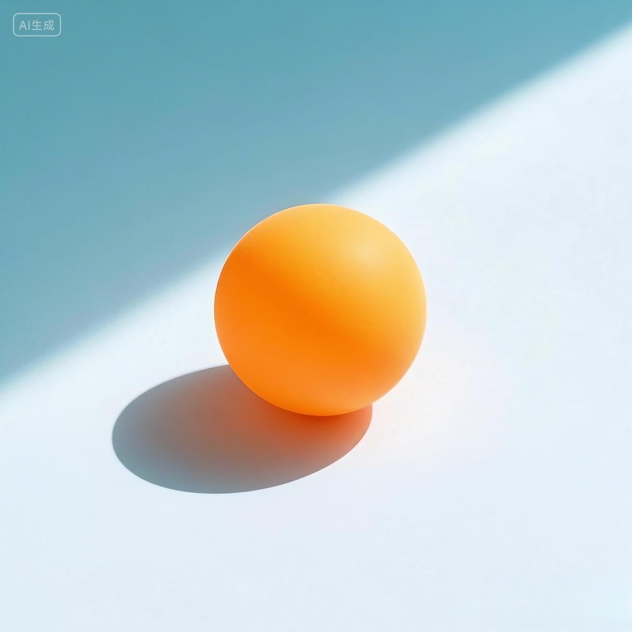 一个黄色的乒乓球特写AI