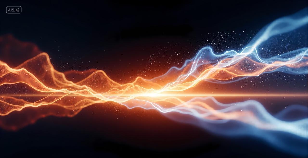 蓝色科技感线条曲线波浪线商务会议光效渐变黑色背景科技线条背景