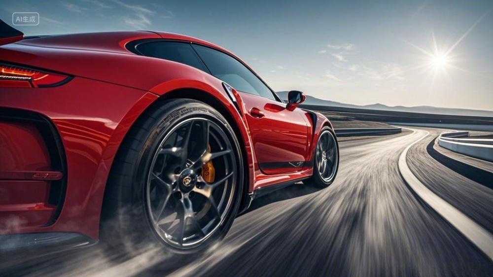 展现动感的汽车图片主体是一辆红色跑车