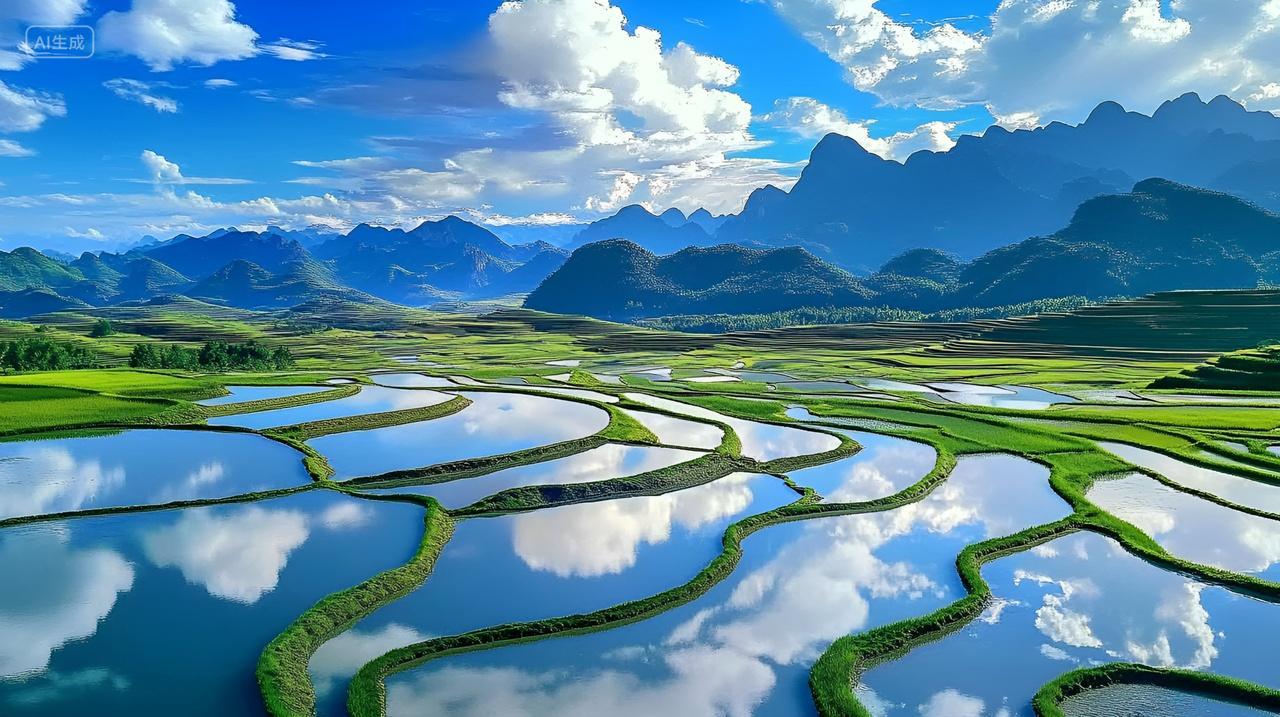 春天芒种春耕乡村农村梯田种地田园生活田园风光风景电脑桌面壁纸