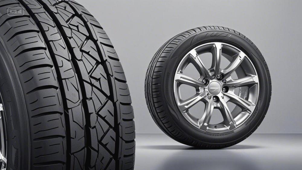 银色的多辐条轮毂时尚汽车轮胎特写