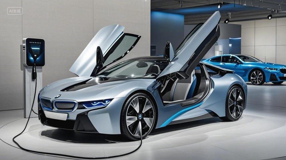 展厅中展示宝马的一款新能源概念车
