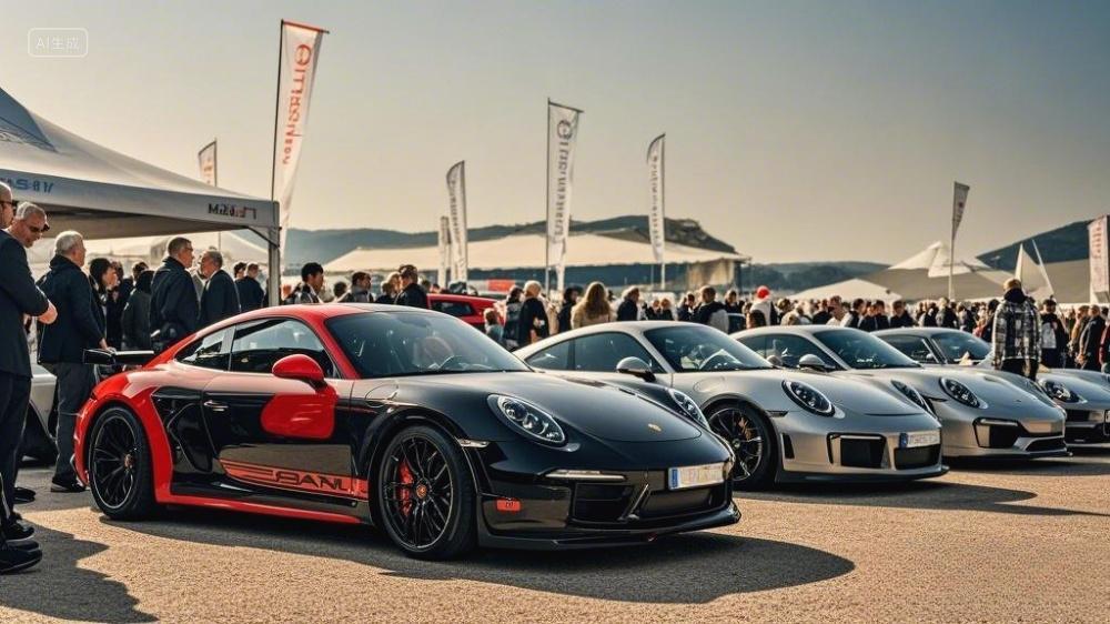 汽车车展的照片画面中展示了多辆高性能跑车