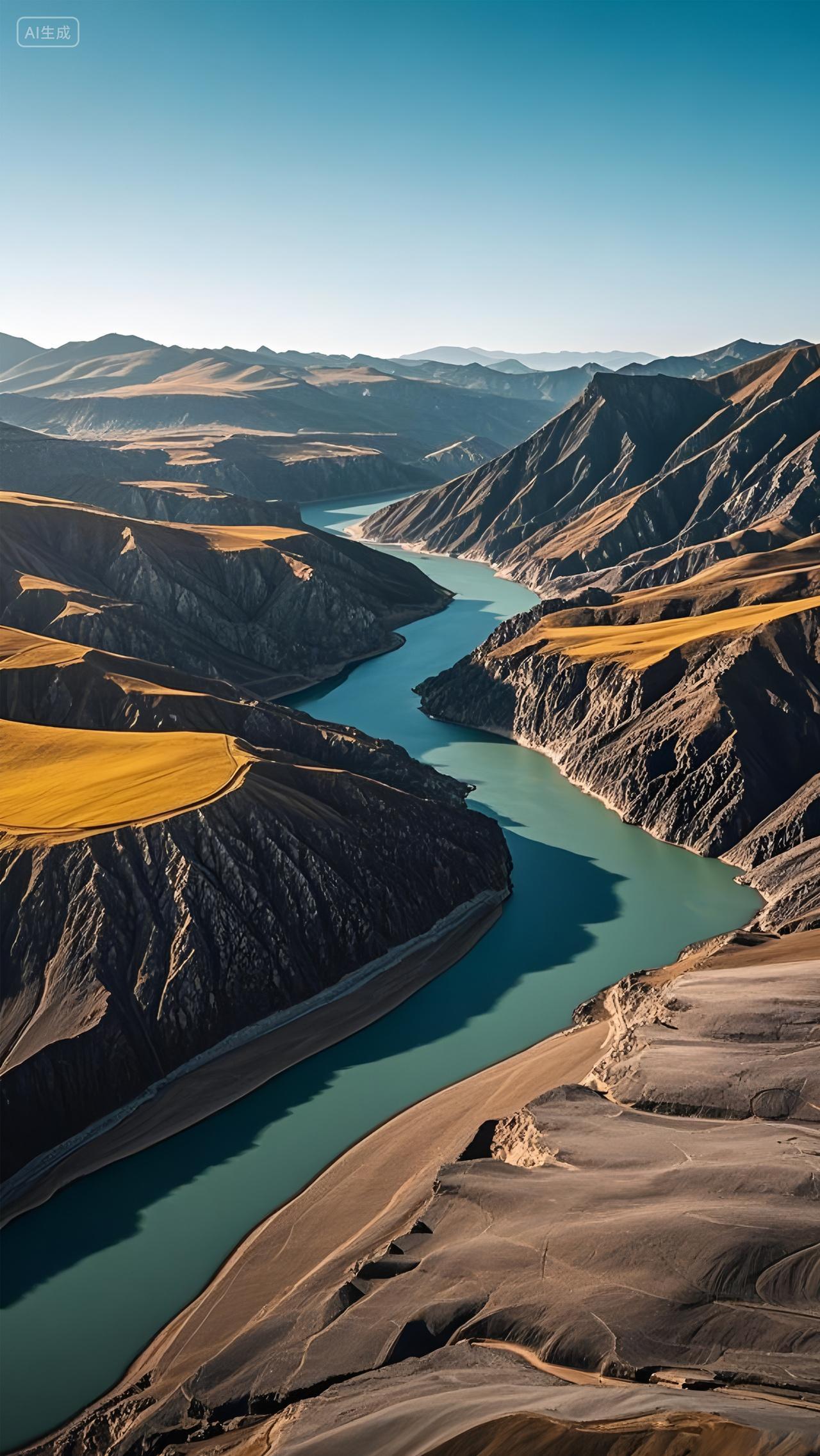 黄土高岭高腰岭大峡谷长江黄河穿越大峡谷手机背景壁纸