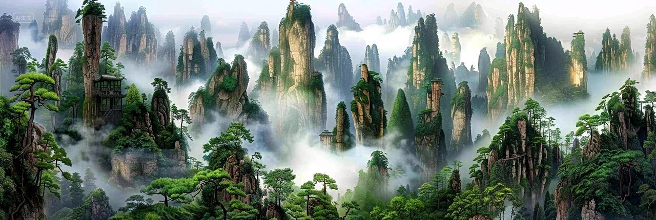 自然护眼风景云雾山峦的的宁静与超脱山林云海大自然风景风光图片