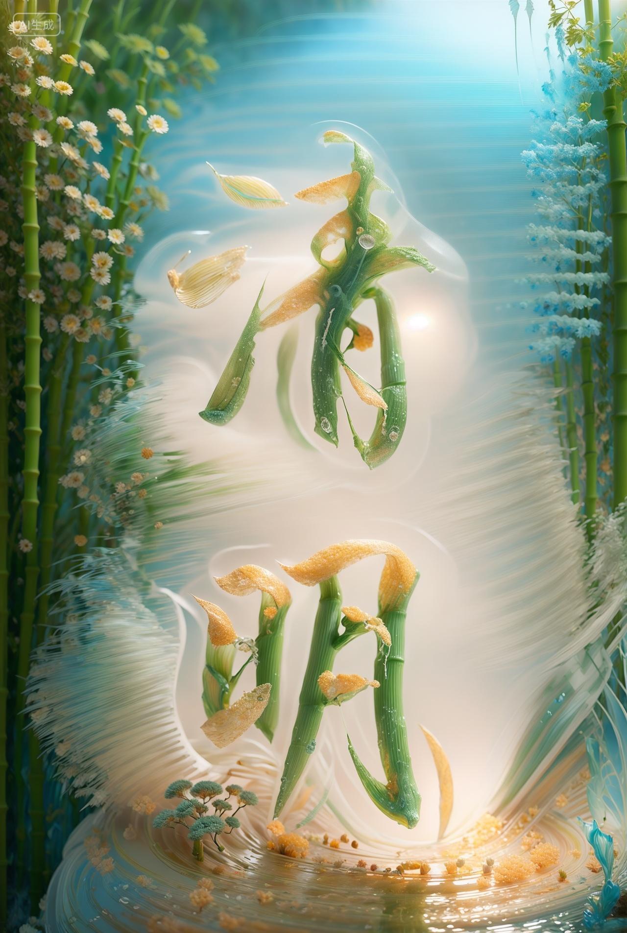 清明节创意字体中国传统节气立体字图片