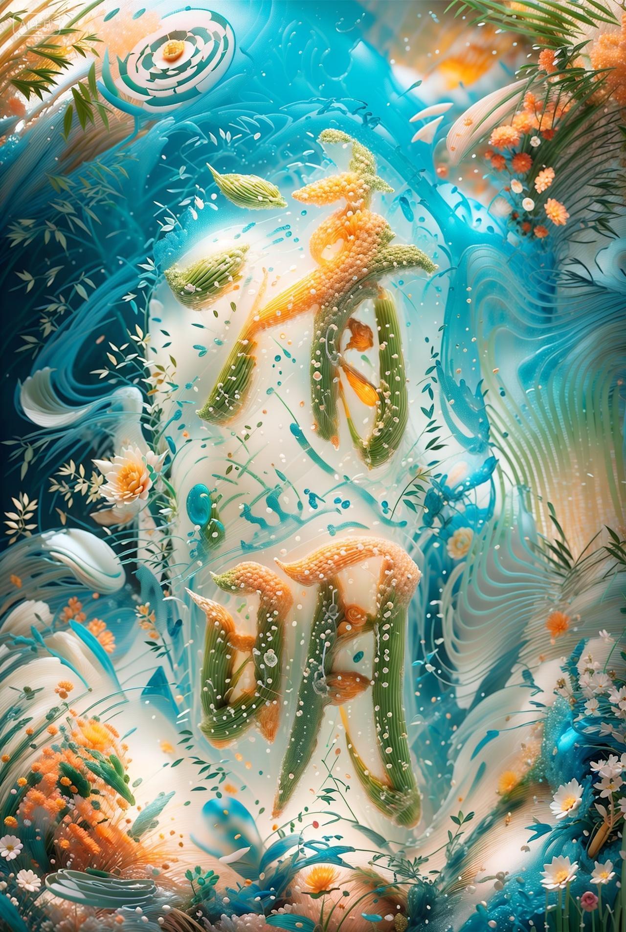 清明节创意字体中国传统节气立体字图片