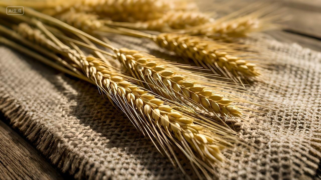 新鲜有机农产品绿色健康饮食金黄的小麦麦穗农民丰收设计配图