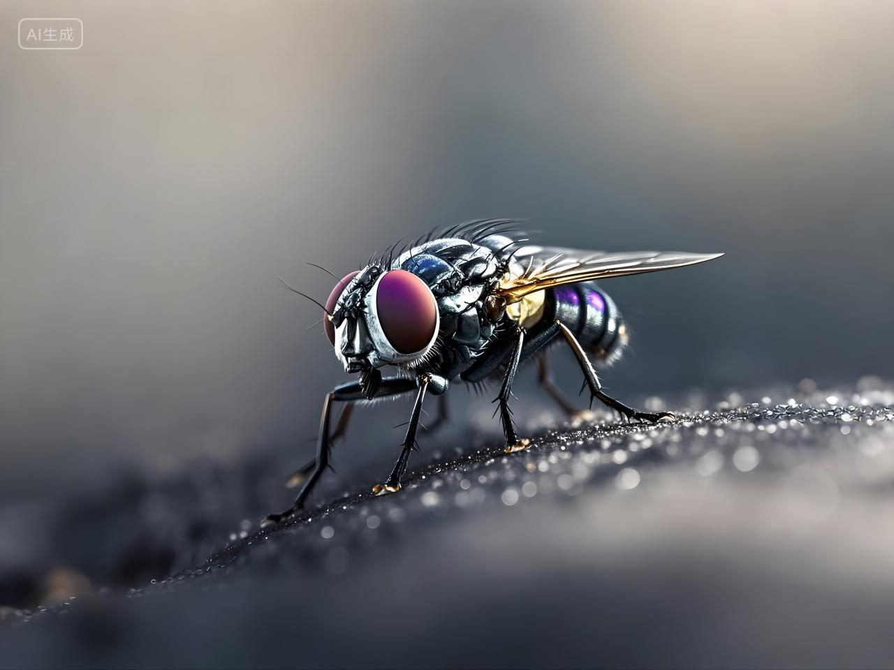 夏天高清苍蝇特写苍蝇害虫觅食设计配图海报配图除四害宣传