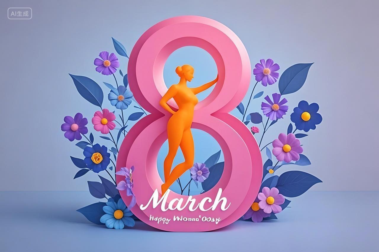 妇女节创意数字背景图