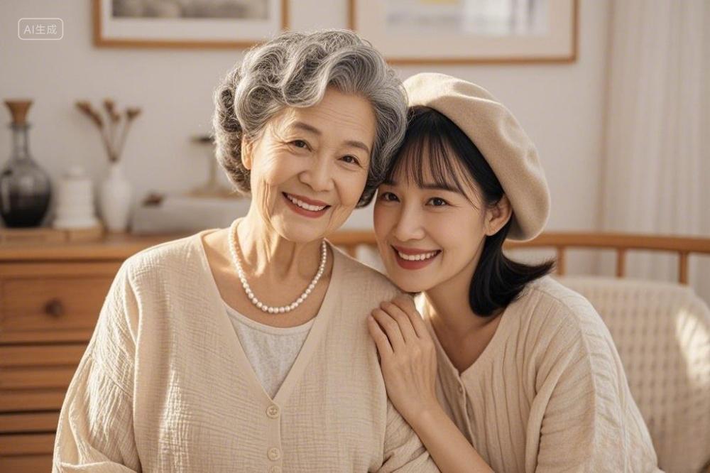 2个女人母女俩妇女节母亲节亲子关系相关图片