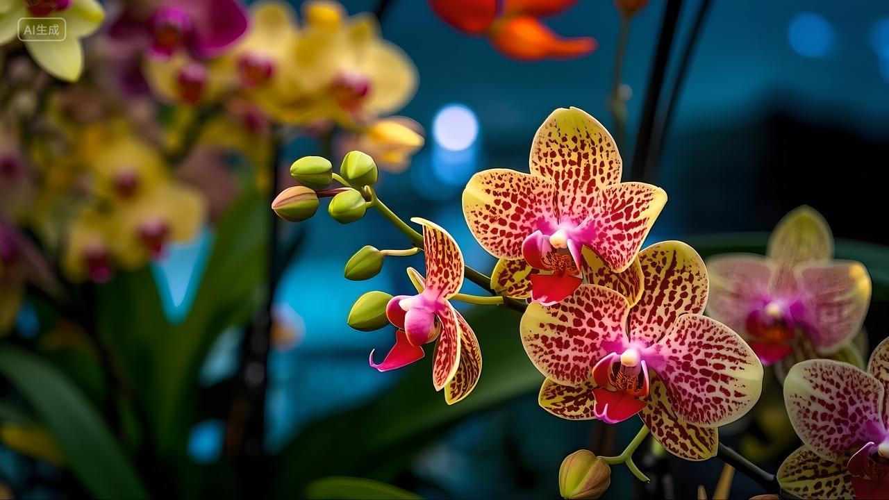 春天鲜花盛开兰花鲜花高清图片设计配图海报素材