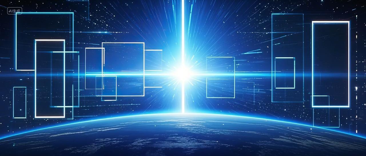 蓝色科技几何线条立体创意商务背景设计