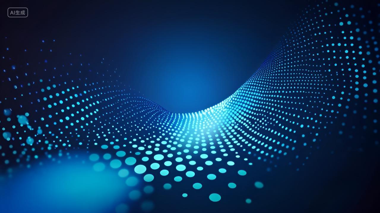 光效光线科技感粒子年会年终总结背景蓝色抽象几何线条海报素材