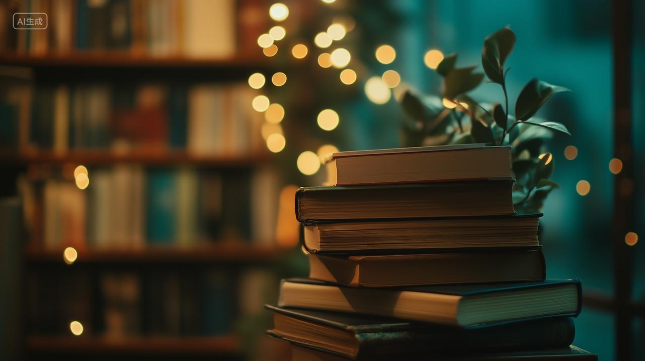 图书书籍特写夜光唯美温馨宁静画面阅读读书阅读分享安静书本书房家居静谧温馨看书