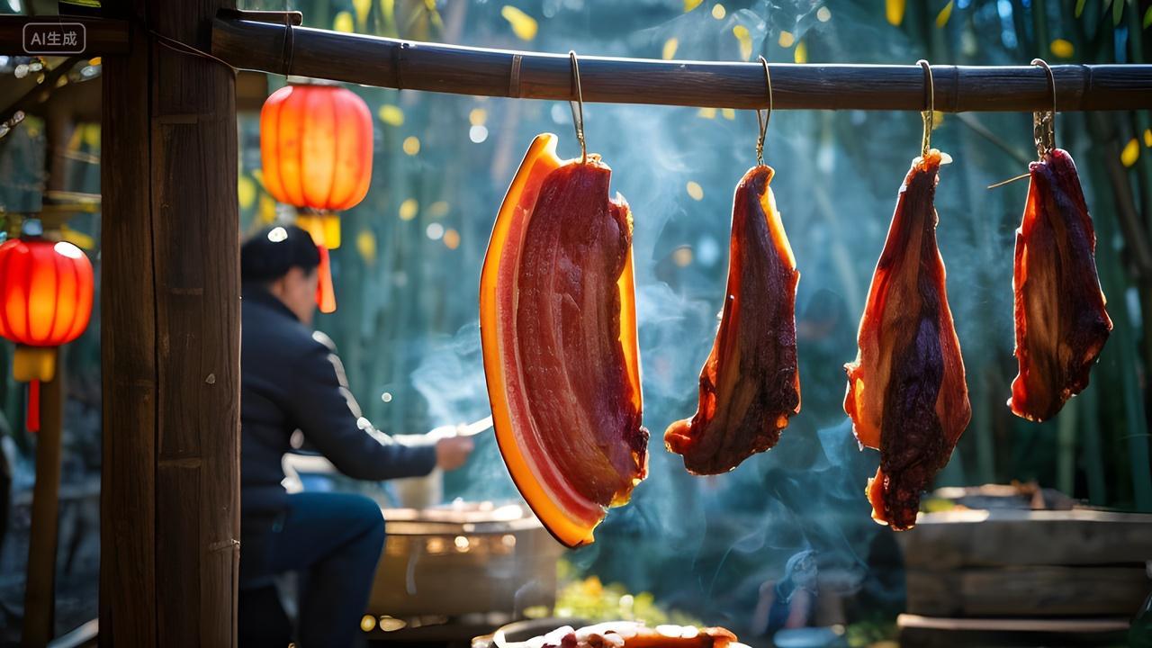 晒腊肉风干腊肉腌制肉新年春节年货年味美食腌制食品除夕过年食品