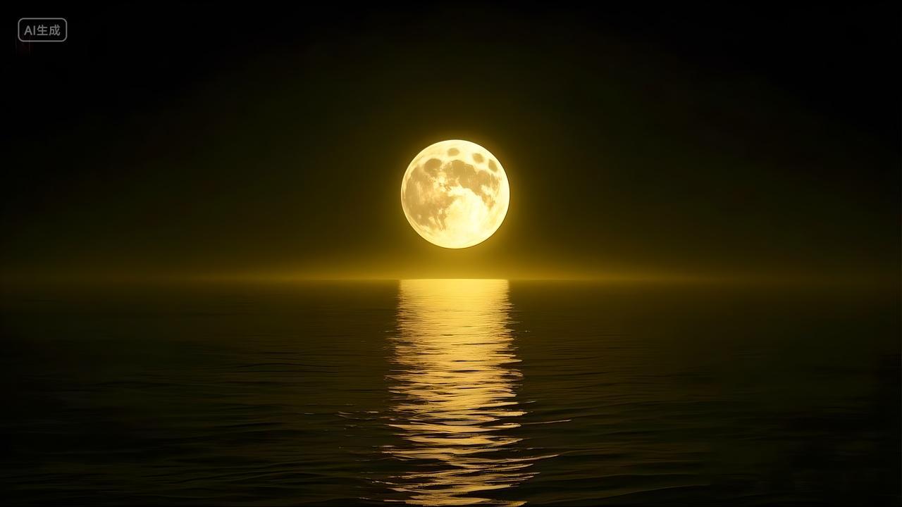 海上一轮明月冉冉升起海上升明月天涯共此时相思情怀自然风景月色夜色倒影风光图片背景图电脑壁纸