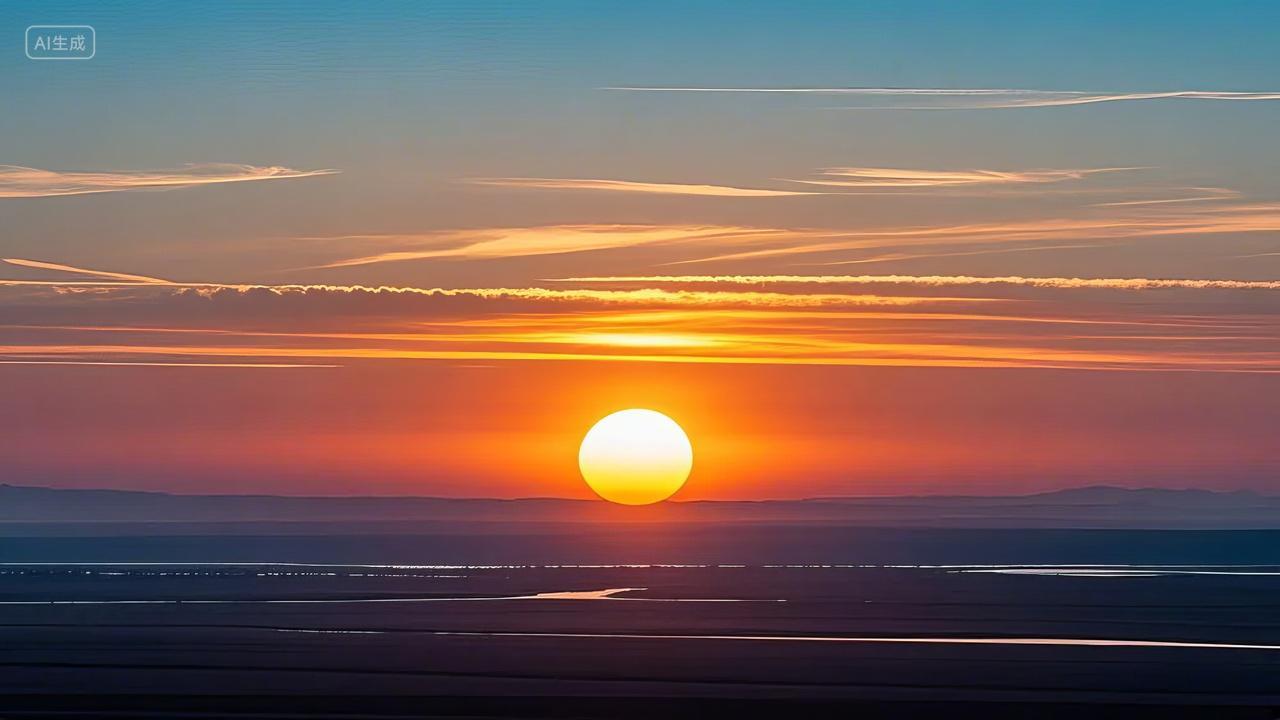 海上日落黄昏晚霞自然风光唯美风景摄影图片电脑壁纸