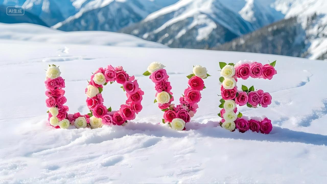 520情人节底图520素材214情人节创意爱情配图LOVE玫瑰花摆件爱情元素爱心可爱表白创意雪地元素