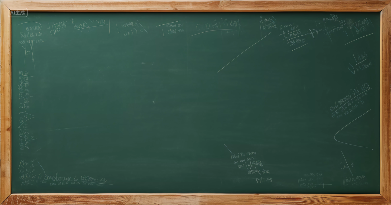 带木制边框的空白大黑板绿色黑板开学季教室校园用来给上课教育的黑板