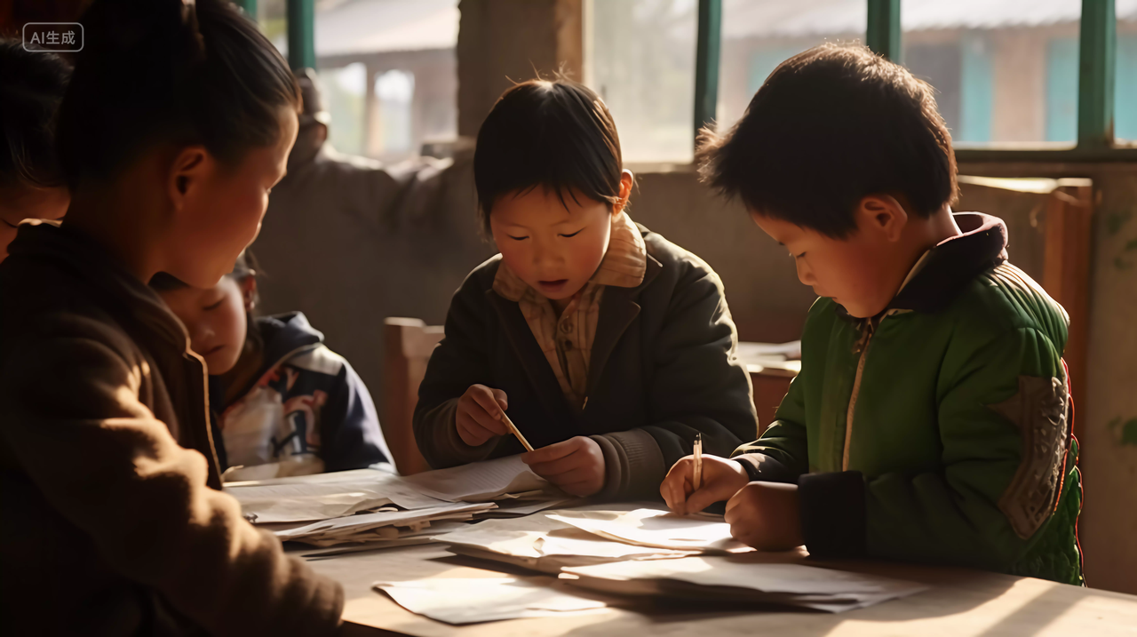乡村小学生欢乐的童年课堂希望工程希望小学校园开学季教育学生学习成长