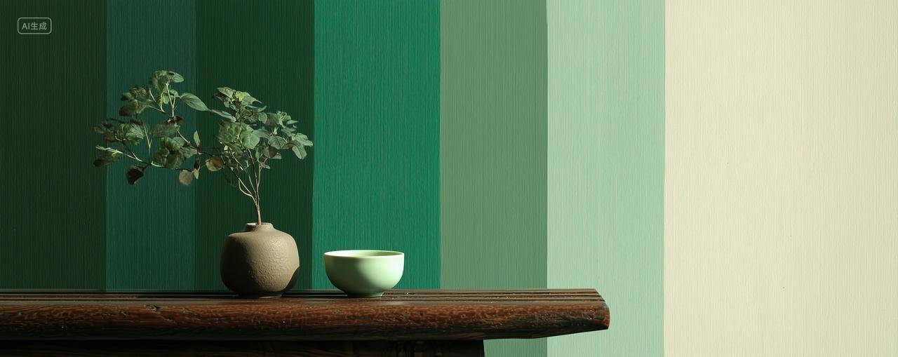 条纹渐变创意装饰绿植二十四节气小暑海报背景