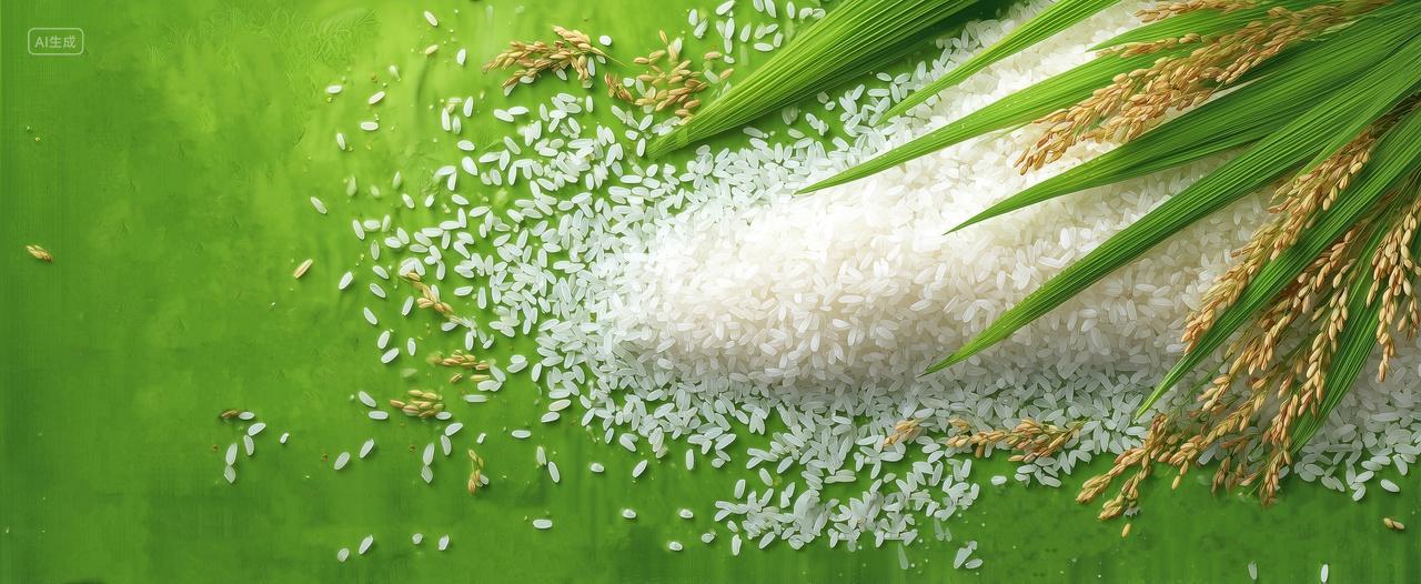 地上一片新米稻谷粮食二十四节气小暑海报背景