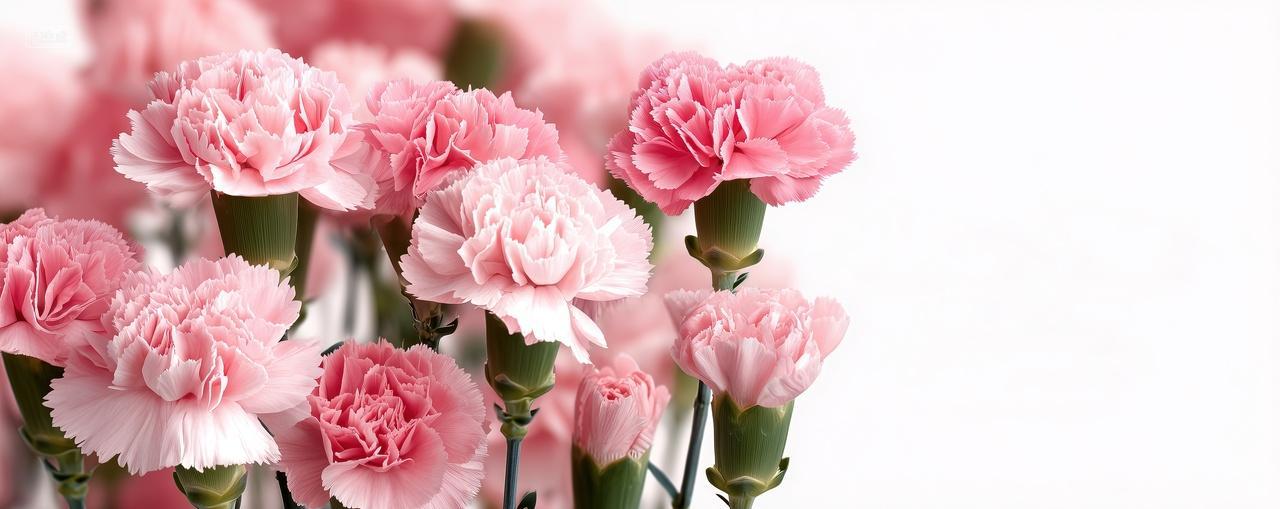 粉色康乃馨二十四节气小暑母亲节教师节海报背景