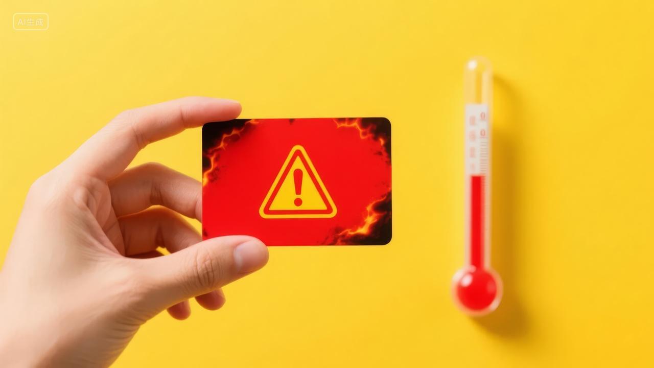 大暑节气高温预警红色警报健康安全背景