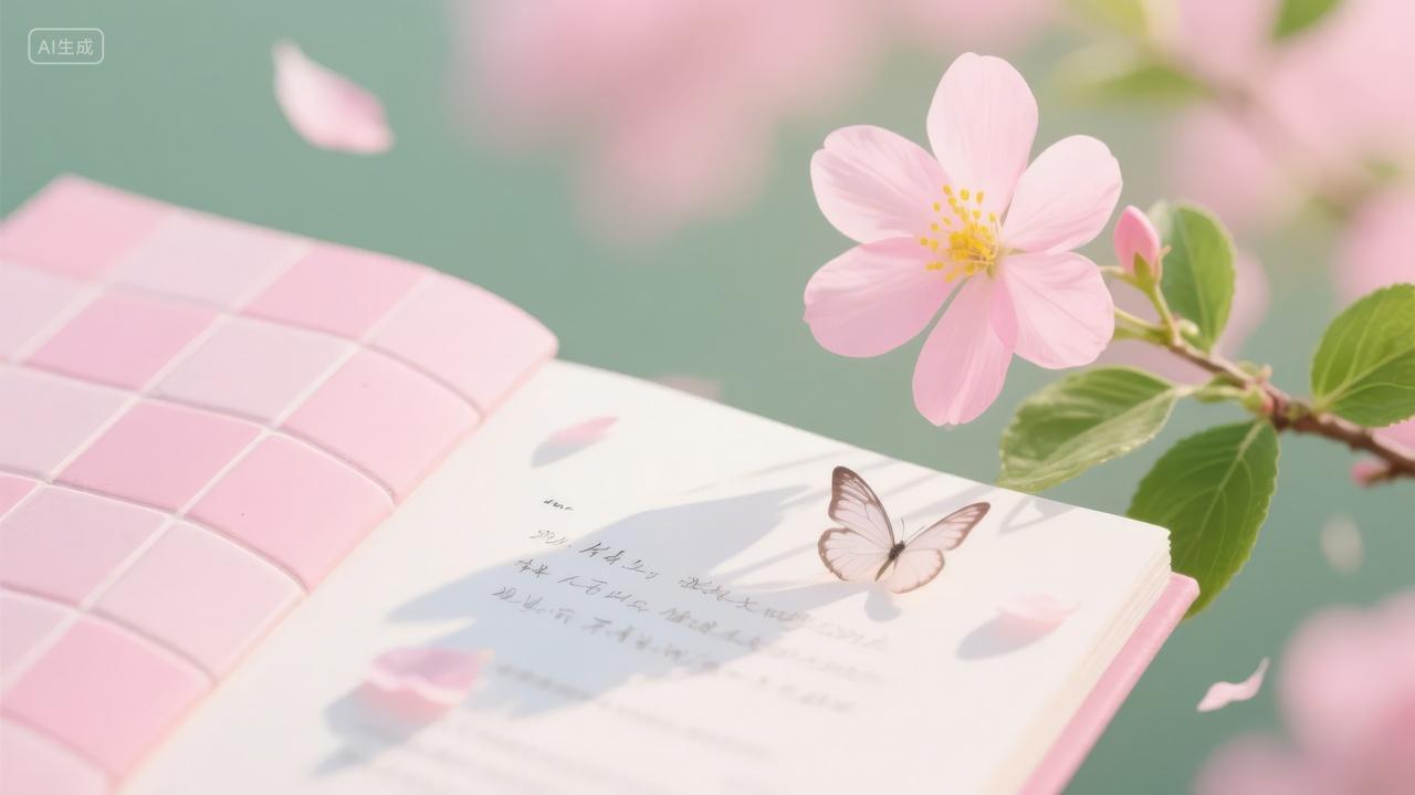 夏至节气阅读鲜花蝴蝶温馨生活方式背景图