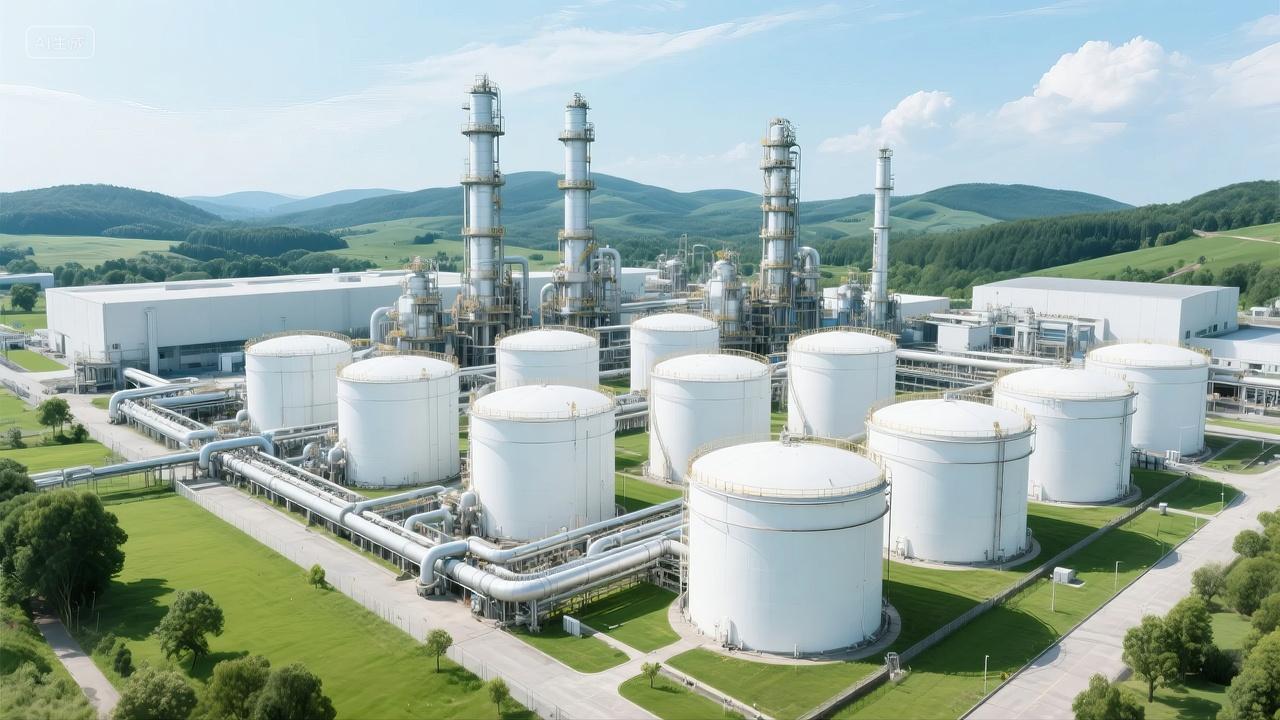 石油化工储油罐能源工业经济发展背景图