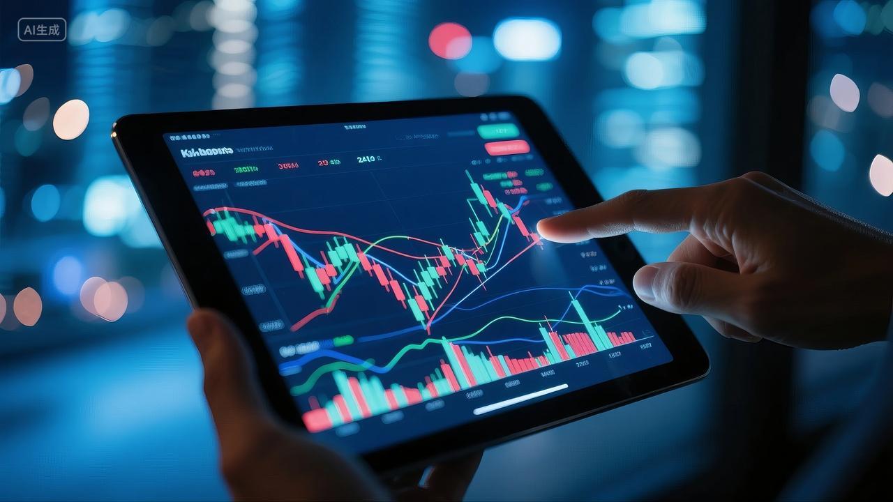 金融科技股票交易数据分析商务理财背景图