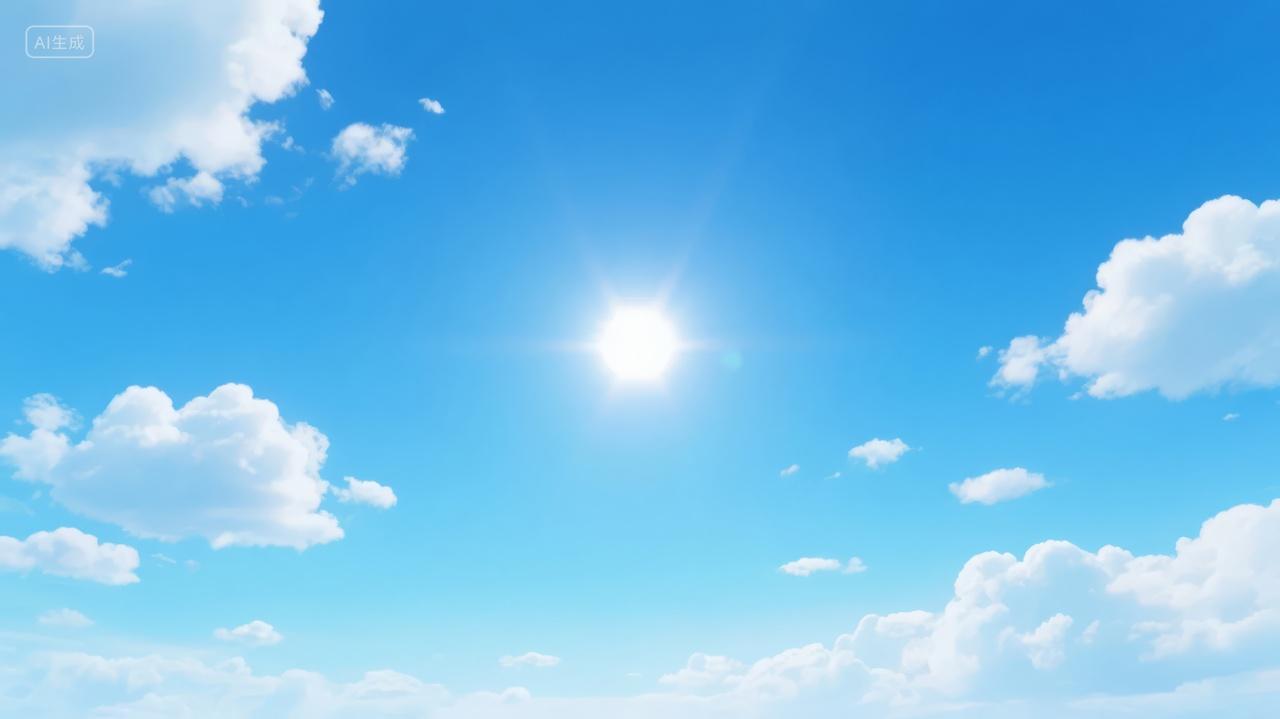 夏季蓝天白云晴空万里纯净自然天气背景