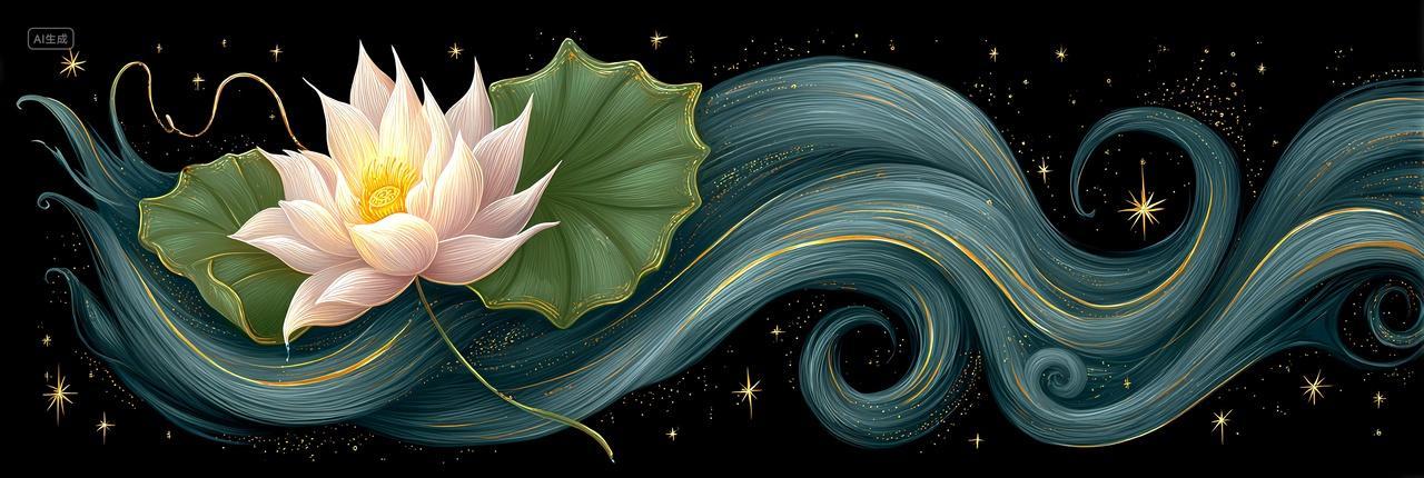 星漩莲华鎏光秘境超现实装饰主义与自然灵性的奇幻共生