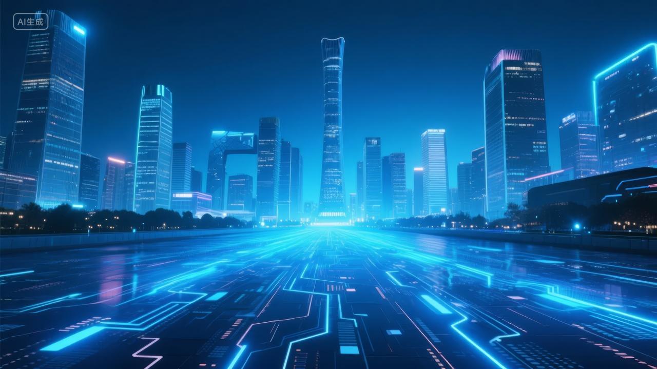 未来科技城市数据高速公路智能交通背景