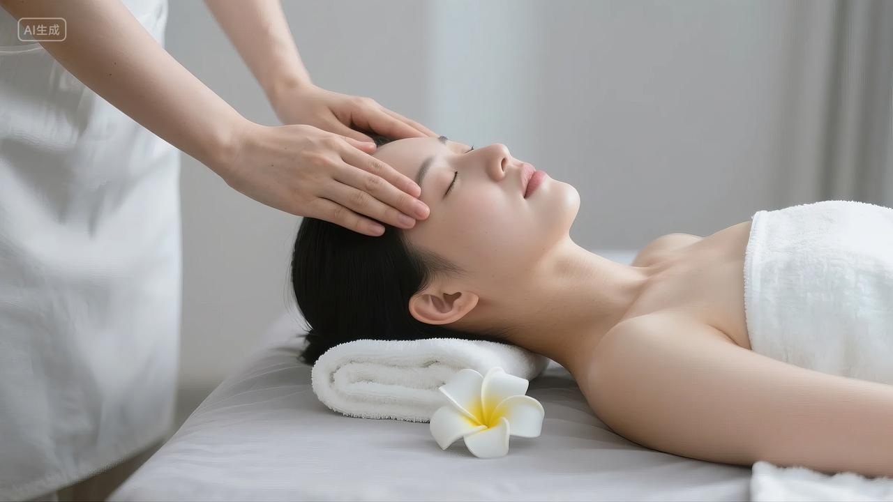 妇女节女性美容院SPA按摩健康养生背景