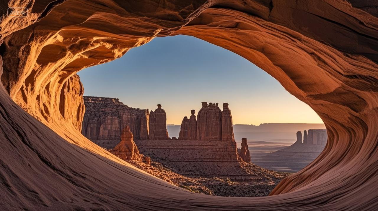 美国拱门国家公园地质奇观旅游探险背景图