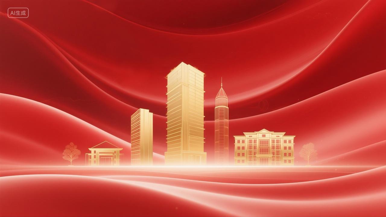 红色大气简约房地产背景图