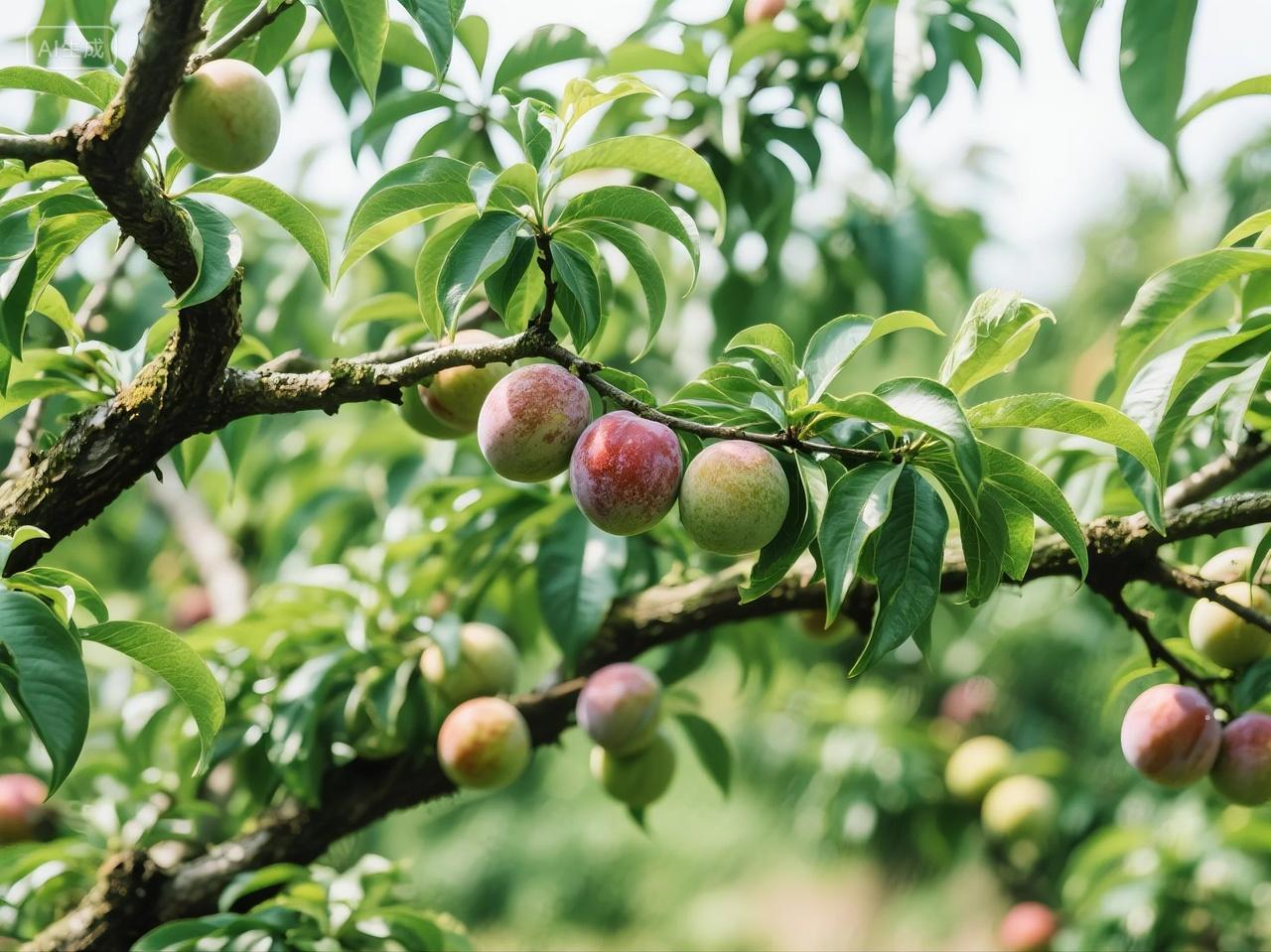 水果三华李果树果园采摘季摄影图