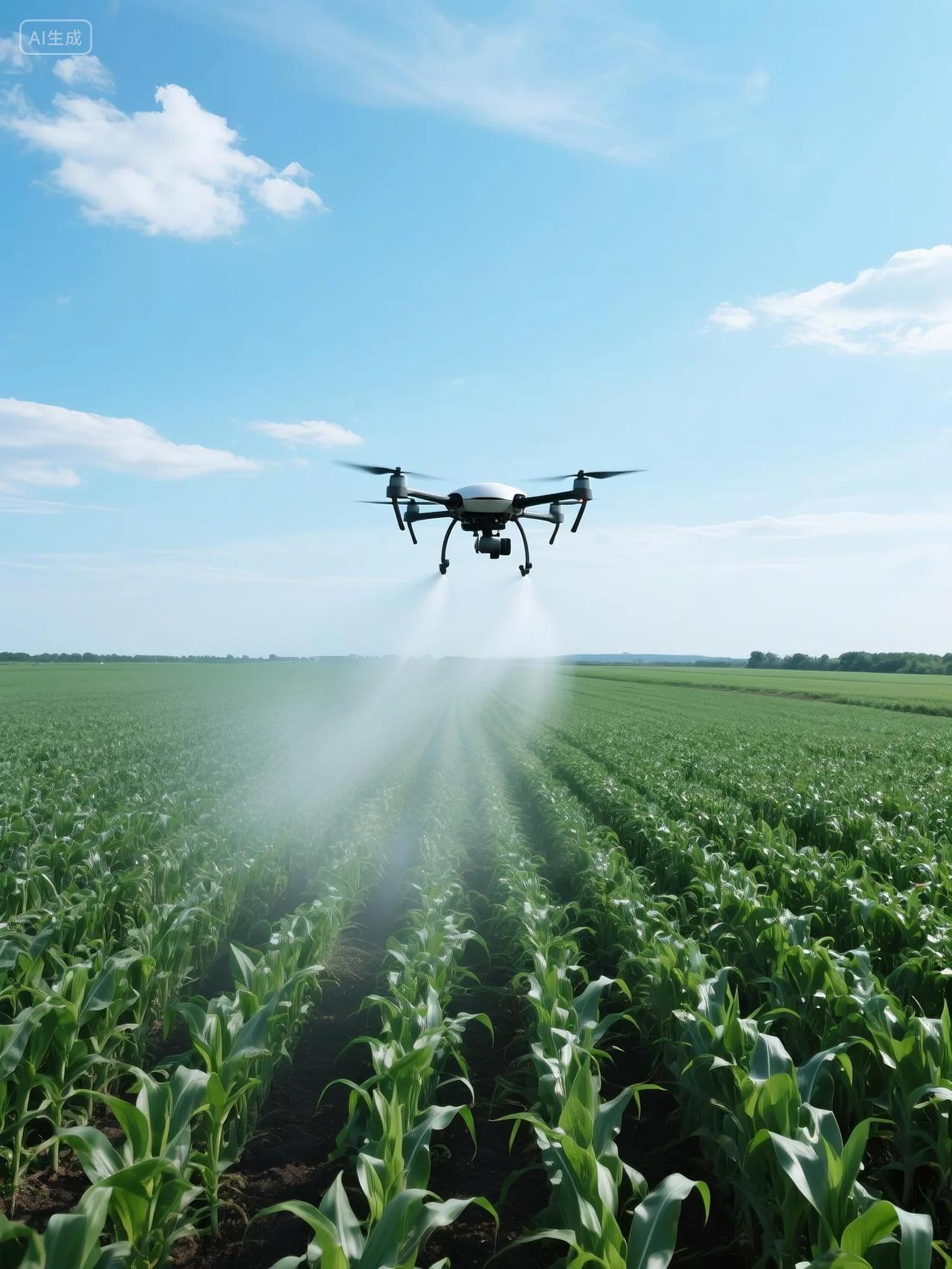 民用无人机作业摄影图