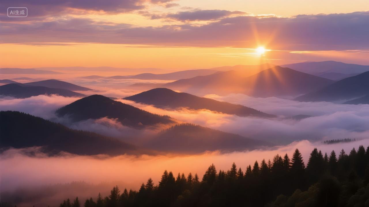 日出云海山脉阳光希望励志企业文化背景图