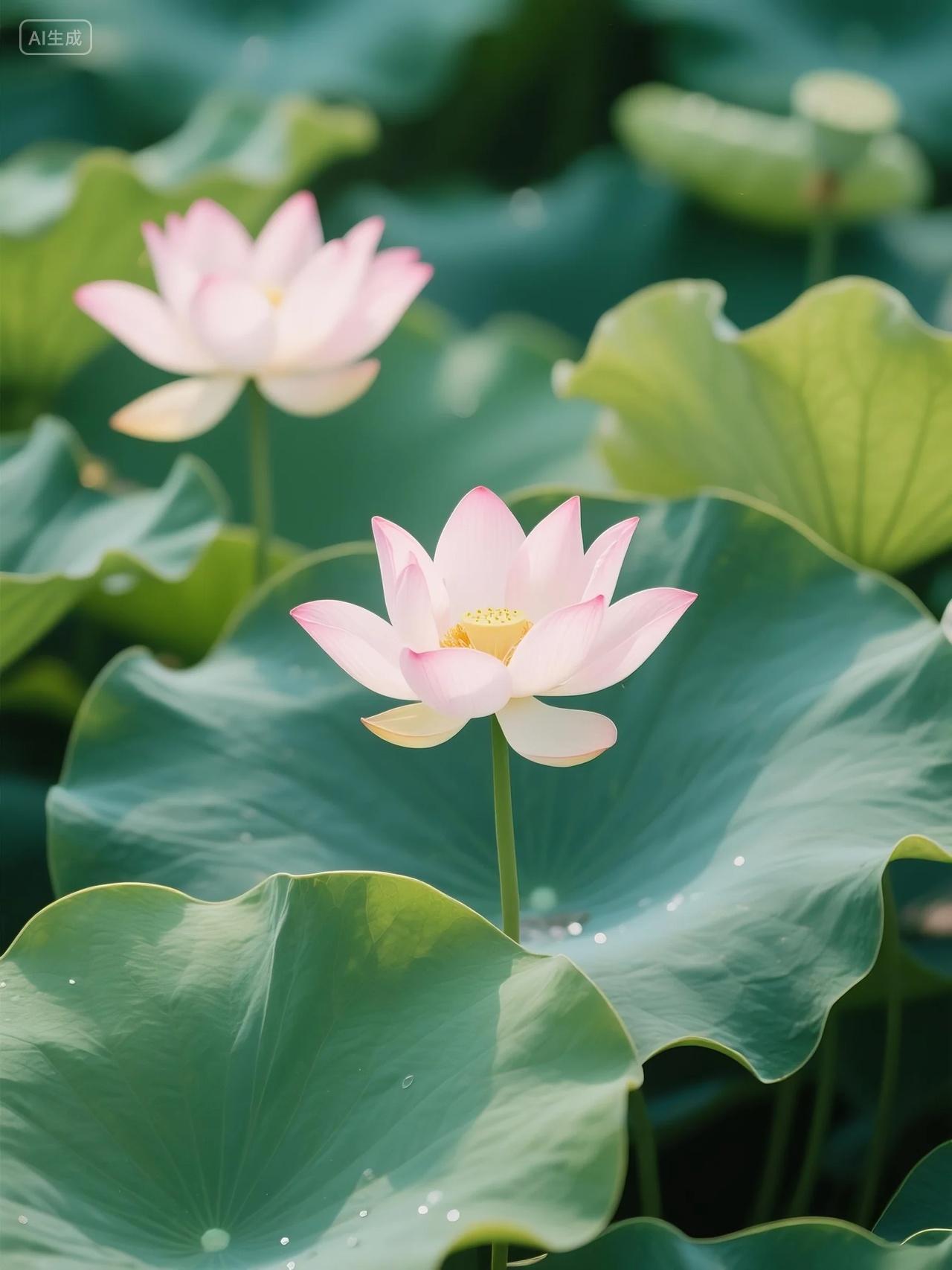 夏至荷塘荷花高清摄影