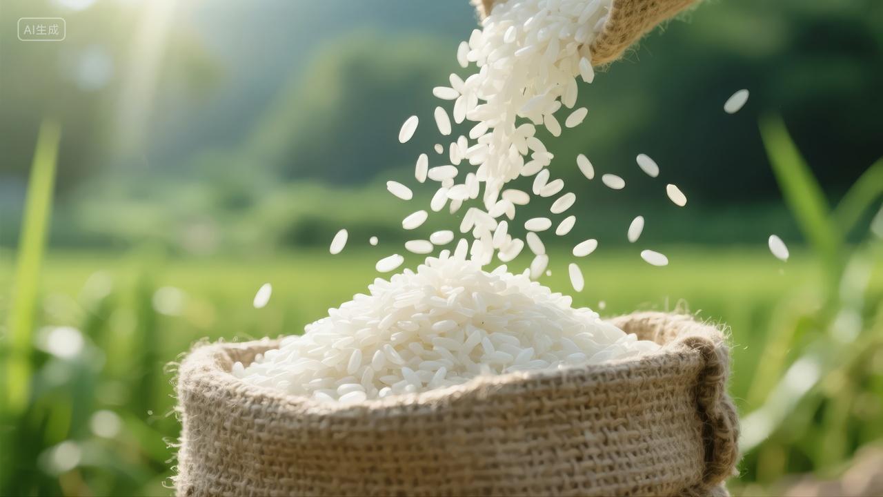 世界粮食日大米谷物丰收健康主食背景图