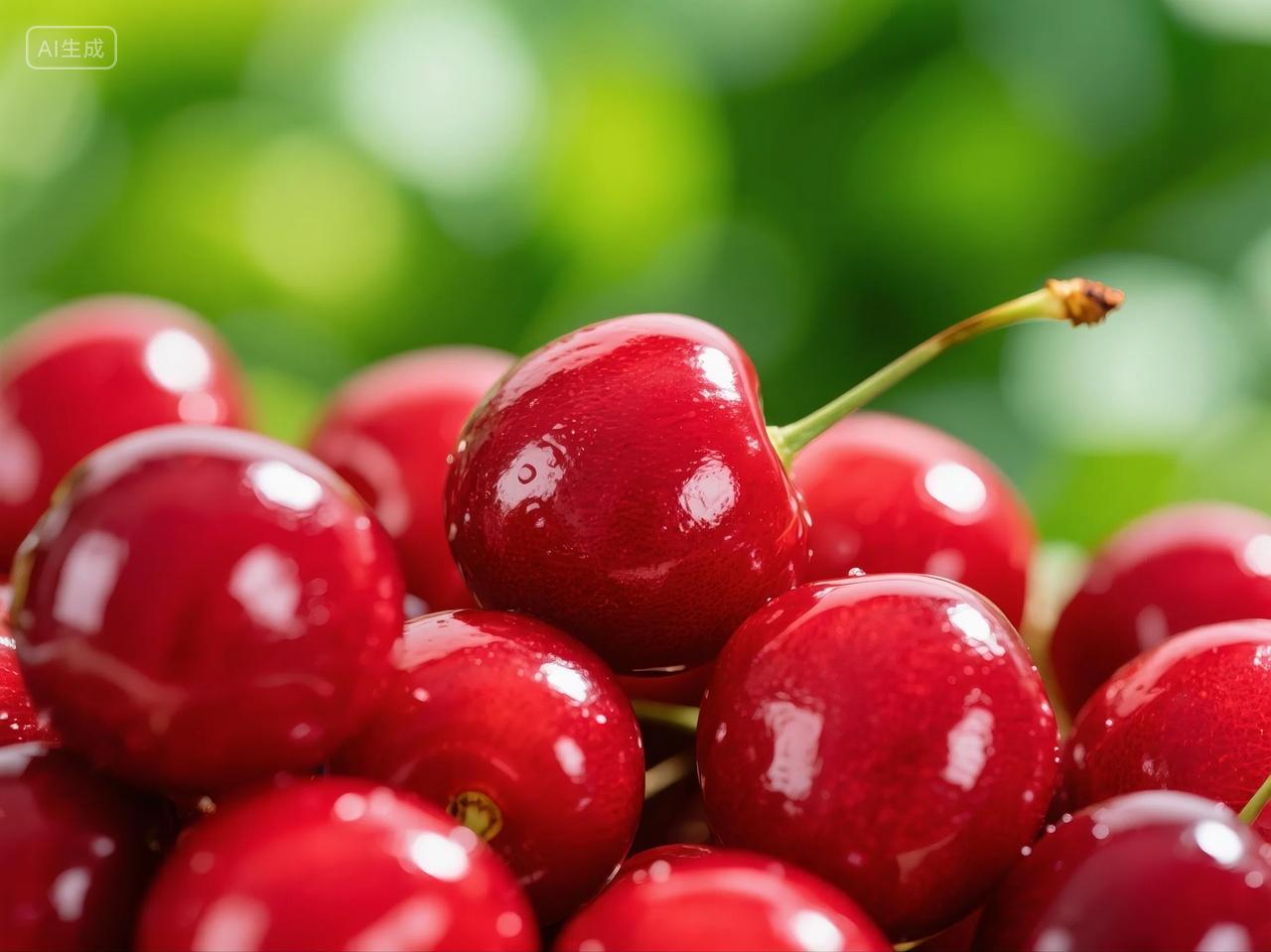 新鲜饱满车厘子水果高清摄影