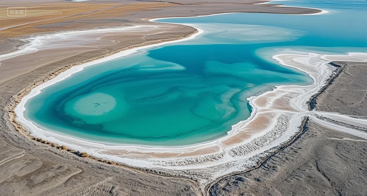 夏季盐湖茶卡盐湖天空之镜自然风光旅游背景