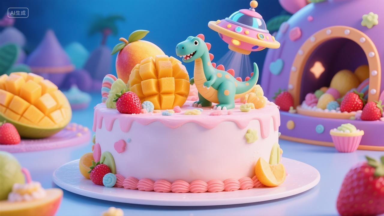 3D卡通造型生日蛋糕过生日