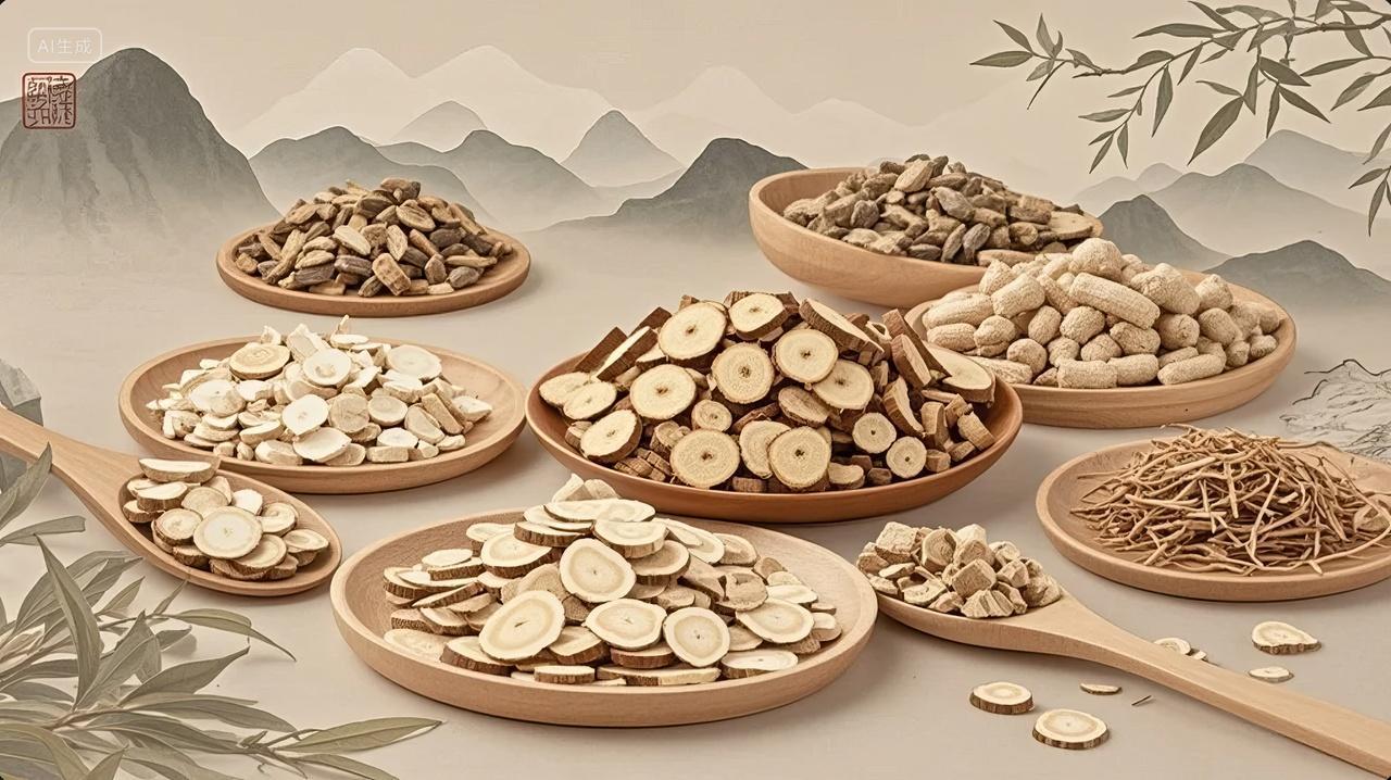 中医药材养生滋补传统医学健康调理背景图